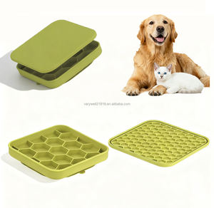2025 novo design geometria salpicado efeito quadrado silicone cão lento alimentador tigela - Product Image 1