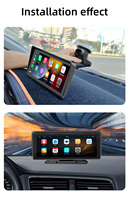 BQCC Monitor Portátil Inalámbrico Carplay con Pantalla HD de 10.26 Pulgadas, 2 Soportes, Radio, Android Auto, FM, AM, RDS, Reproductor Multimedia para Automóvil