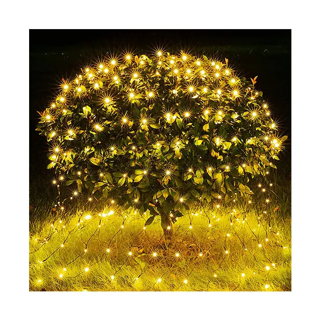 Waterproof Outdoor Holiday Christmas Lawn Garden Tree Connectable Copper Wire LED Mesh Net Lights for Bushes