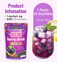 Groothandel 7 dagen huidverlichtende Glow Beauty Berry Fruitdrankjes Instant Poeder 8 Verschillende Bessen Fruitpoeder Gemengd met Chia Zaden