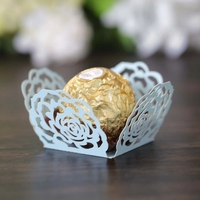 Envoltorios de papel de Chocolate cortados con láser cuadrados, decoración de papel para fiesta de boda, forro para cupcakes