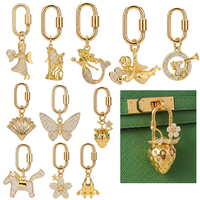 Fermoirs de haute qualité RW en laiton avec zircone cubique, connecteurs de collier, fermoirs mousquetons, breloques avec strass pour la décoration de sacs