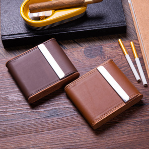 Bagsplaza Usine En Gros Hommes Femmes Minimaliste En Bois Vintage En Cuir Pu Magnétique Fermé Étui À Cigarettes - Product Image 1