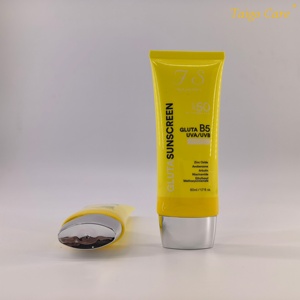 Tube vide super ovale souple de 35 mm de diamètre et 50 ml, avec bouchon à vis argenté, pour emballage de crème solaire Gluta UVA/UVA. - Product Image 2