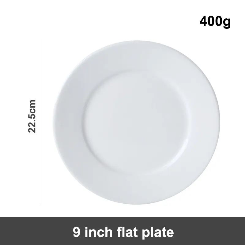 Plate manufacturers Customized Wedding Hotel White Porcelain Flat 10.5 inch Plate Ceramic Round Chargers Plate Dinner Decorative