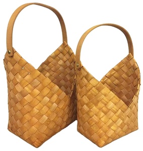 Panier en bambou de couleur miel, panier en bambou fait à la main pour pique-nique en plein air - Product Image 3