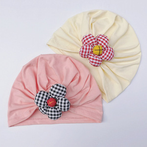 2022 nuevo sombrero de bebé niña bebé dulce pequeña princesa sombrero 0-3 <span class=keywords><strong>meses</strong></span> niño pequeño algodón flor <span class=keywords><strong>gorra</strong></span> dulce recién nacido mantener caliente turbante - Product Image 4