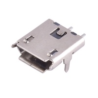 Conector Mini USB 2-PIN SMT Personalizado para Mujer con Puerto de Carga Micro USB, Aleación de Cobre 100V 1A, -30 a +80