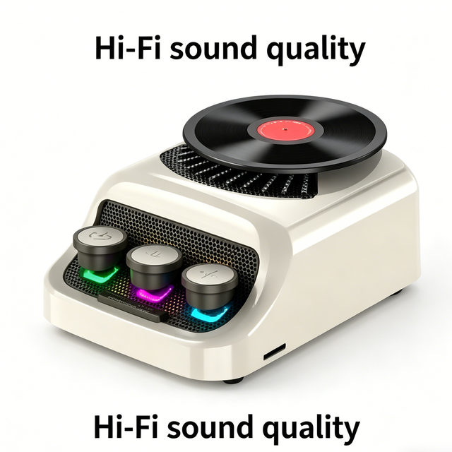 Nostalgic Creative Gift Ambient Night Light Desktop White Noise Music Player Retro CD Style Aromatherapy Bluetooth Speaker