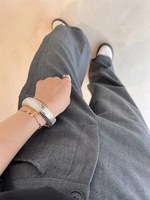 Bracelet large en cuivre plaqué or pour femme, design de niche, style INS, élégant et tendance