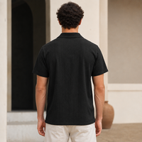 Nouvelle Chemise Homme 2026 à Col Cubain Texturé et Manches Courtes, Style Rétro Décontracté, Coupe Ample et Légère, Simple, Polyvalente, Haut de Gamme