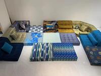 Hochwertiges Italienisches Design Stoff-Ecksofa-Set Ausziehbares Modulares Schlafsofa Wohnzimmer-Villenmöbel Mahjong-Sofa