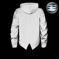 Veste coupe-vent réfléchissante Luminous Technology pour homme, coupe ample, à capuche, printemps-automne, légère et brillante