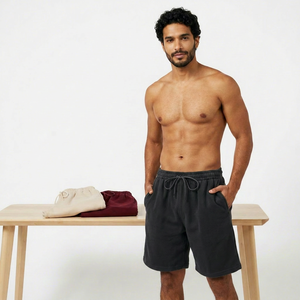 Men's Cotton Knit Gym <b>Shorts</b> Stylish Casual Athletic Jogger Sweat <b>Shorts</b> with Adjustable Drawstring Waistband and Side Pockets - Product Image 1