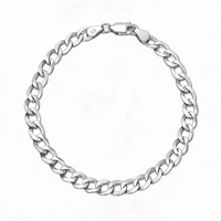 Bracelet pour homme en argent massif 925, design classique et simple, chaîne cubaine, chaîne gourmette, vente chaude