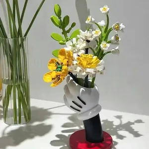 Dessin animé Vase ornement <span class=keywords><strong>Lego</strong></span> Bouquet maison ornements Ins Style Internet célébrité Style bricolage - Product Image 3