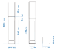 Tubes cosmétiques carrés et rectangulaires en ABS de 7 ml avec couvercle à charnière, éclairés par LED, pour brillant à lèvres et emballage de gloss.
