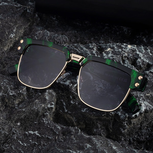 Lunettes de soleil polarisées pour homme ZS-98332P, monture carrée, plastique noir, métal, verres TAC UV400, protection solaire - Product Image 2