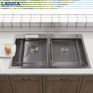 Lavello da cucina a doppia ciotola di alta qualità lavello da cucina grande fatto a mano - Product Image 4
