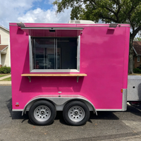 Food Truck Rétro Entièrement Équipé en Acier Inoxydable, Remorque de Concession Personnalisée pour Glaces et Restauration Rapide avec Système d'Alimentation pour la Restauration