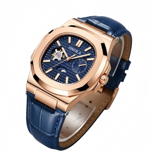 ONOLA 3855 Orologio Scheletrato da Uomo Lusso Meccanico Tourbillon Impermeabile con Cinturino in Pelle Quadrante in Vetro 24mm Lancette - Product Image 2