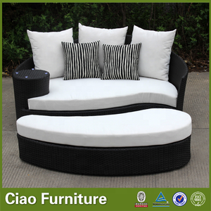 <span class=keywords><strong>Lettino</strong></span> <span class=keywords><strong>prendisole</strong></span> matrimoniale moderno salvaspazio per esterni, divano letto in rattan per giardino, patio e piscina, resistente a tutte le intemperie - Product Image 2