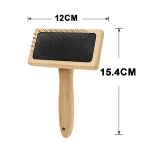 Brosse de toilettage personnalisée avec logo, brosse en bois à dents en acier, brosse de toilettage à coussin d'air, peigne lissant, brosse de massage, peigne en bois - Product Image 2
