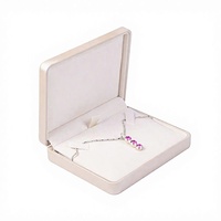 Boîte à bijoux de luxe en cuir PU couleur champagne clair, série avec doublure en daim beige, charnière à ressort, pour présentation en bijouterie BETTER JBS736