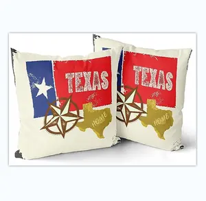 Fodera per cuscino da tiro con cuscino a forma di stella del Texas occidentale retrò in lino a doppio lato di alta qualità