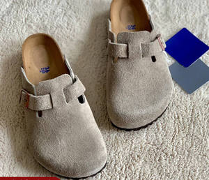 Zuecos <span class=keywords><strong>Birkenstock</strong></span> para Hombre, Cómodos, de Ante Vacuno, Punta Cerrada, con Plantilla de Corcho, Mocasines de Cuero Genuino, Sandalias de Verano para Exteriores - Product Image 6