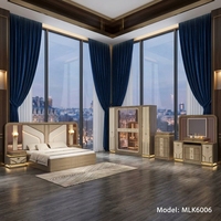 Ensemble de meubles de chambre à coucher turques modernes en bois, lit king size, suite de luxe pour la maison et l'hôtel, vente en gros à Foshan
