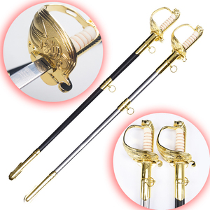 Garde en métal drapeau-lever commande épée défilé cérémonial tête de tigre cérémonie décoration Western Prop épée non taillée à collectionner - Product Image 1