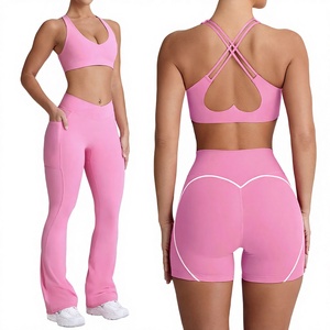 Nuevo Conjunto Deportivo de <span class=keywords><strong>2</strong></span> Piezas para Mujer, Top Deportivo y Pantalones de Yoga, en Spandex/Nylon, Secado Rápido, Sensación de Segunda Piel, para Fitness al Aire Libre - Product Image 1