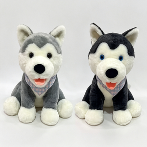 Lindo Peluche de <span class=keywords><strong>Husky</strong></span> Sentado, Compañero Reconfortante, Juego Imaginativo, Perro de Peluche Suave para Jugar - Product Image 1