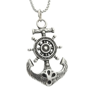 Colgante de ancla yunnique de acero inoxidable para hombre, collar con diseño de rueda de barco pirata retro, joyería de moda 190156 - Product Image 4