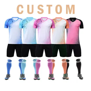 Pakaian Sepak Bola Musim Panas Desain Pakaian Pelatihan Anak-anak Seragam Olahraga Klub Pakaian Sepak Bola Kit Kaus Kustom Pencetakan Nomor
