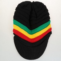 Gorro Rasta Extra Grande de Punto con Rayas