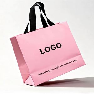 Bolsa de Papel de Regalo de Alta Calidad, Reciclable, Rosa, con Logotipo Personalizado, Bolsa de Envío con Asa - Product Image 2