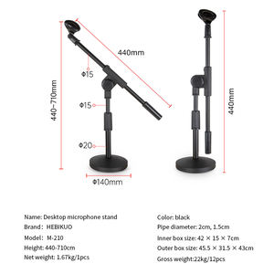 Soporte de Micrófono de Escritorio Profesional para Estudio de <span class=keywords><strong>Podcast</strong></span> con <span class=keywords><strong>Base</strong></span> Redonda de Metal - Product Image 6