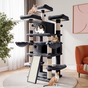 Yüksek Yoğunluklu Levhadan Basit Tasarımlı İç Mekan Tırmanma Kulesi Kedi Ağacı Tırmalama Platformu Lüks Kedi Ağacı - Product Image 5