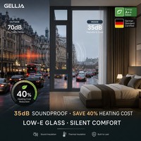 Fenêtre à battant triple vitrage GELLJA en alliage d'aluminium à rupture de pont thermique, verre Low-E, sur mesure, anti-corrosion, insonorisée, pour maison moderne