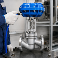 Válvula de Cierre Neumática con Actuador de Diafragma Multimuelle DN50 10K, Diseño Industrial para Tuberías con Brida