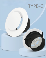 Système Hvac de haute qualité Ventilation du climatiseur installée directement au plafond rond Soupape d'aération en plastique ABS