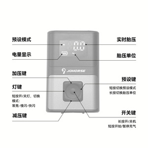Johorse Electric <b>Air</b> <b>Pump</b> CB-39004 Portable Automatic With Gauge For Bicycle Car Ball - Product Image 1