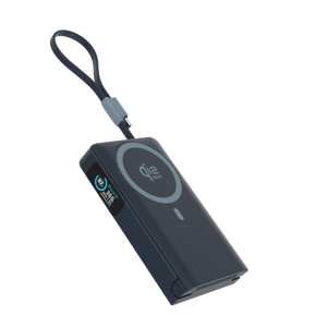 โลโก้ OEM แบตสำรองไร้สายแม่เหล็กแบบกึ่งแข็ง Qi2.2 25W ความจุ 10000mAh ชาร์จเร็ว 30W สายในตัว พร้อมขาตั้งโทรศัพท์ และหน้าจอ TFT - Product Image 6
