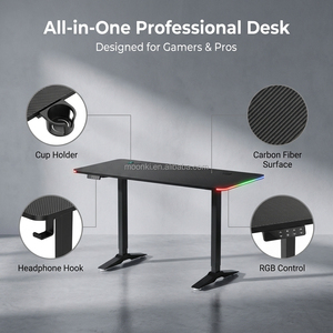 Bureau debout électrique noir, look professionnel, structure en acier thermolaqué, mobilier de bureau de direction - Product Image 4