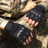 Gants tactiques mi-doigts d'été pour hommes, pour le cyclisme, la protection extérieure, antichoc, camouflage