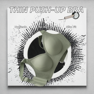 Sujetador push-up antigravedad de estilo fino para verano, talla grande para mujer, sin costuras, antideslizante, que minimiza el volumen de los senos secundarios, copa sólida - Product Image 2