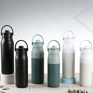 Bouteille d'eau filtrante en acier inoxydable à double paroi avec filtre à charbon actif et paille, logo personnalisé, 680 ml/1000 ml, pour le camping - Product Image 5