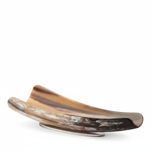 Bandeja de cuerno de Búfalo con soporte de Metal, accesorios para comedor, bandeja de cuerno de buey duradera con elegantes detalles tallados para servir la mesa - Product Image 1